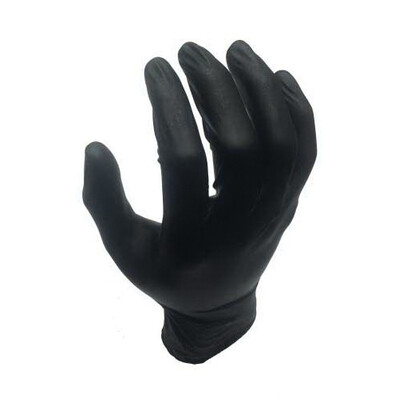 Tuff Grade TGG-120-08 Black Nitrile Disposable Gloves – Medium, 100/Box